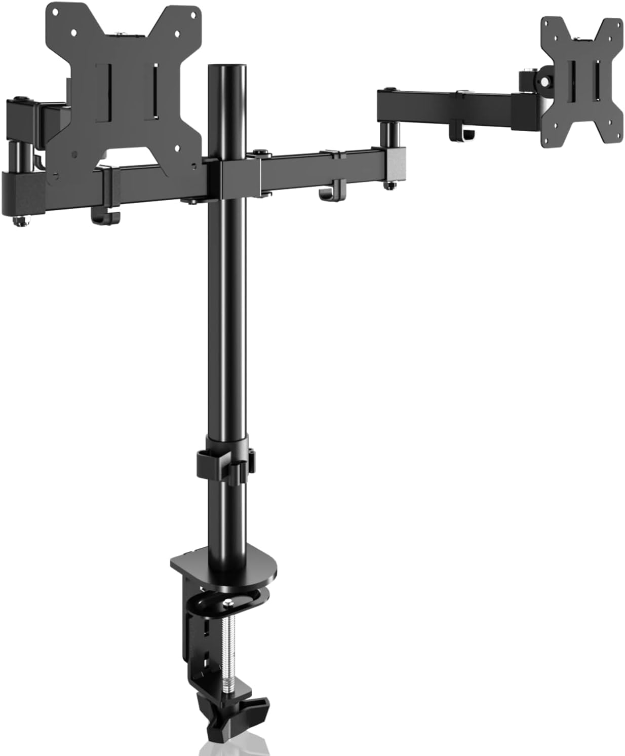 Bracwiser Supporto Doppio Monitor, Braccio per Schermi LED LCD da 13-27 pollici, Inclinazione Girevole Rotazione Regolabile in Altezza VESA 75/100mm MD7442
