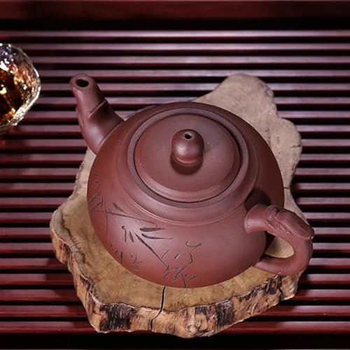 Tetera morada Yixing de forma única y diseño artesanal 6