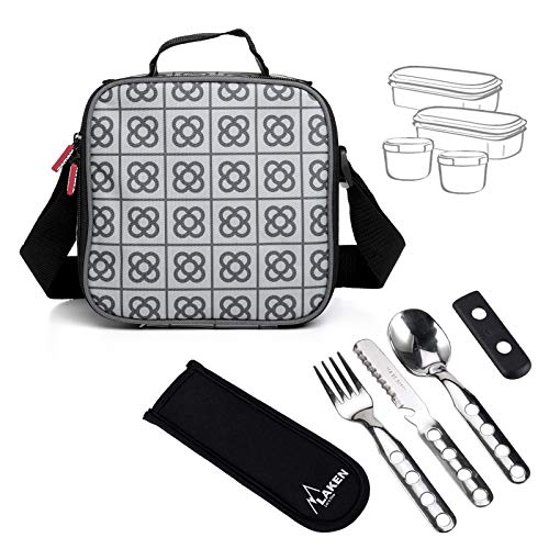 PracticFood - Urban Food met besteklaken - Thermische tas met luchtdichte levensmiddelcontainers inclusief (BCN)
