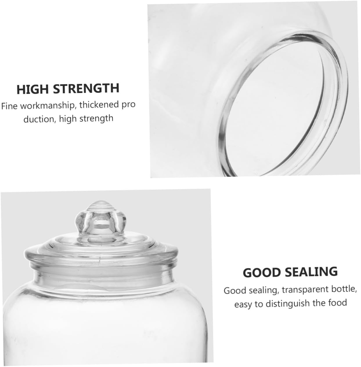 SUPVOX 2200ml Glass Storage Jar Sealing Canister Airtight Food Storage Container for Kitchen Pantry Honey Pickles