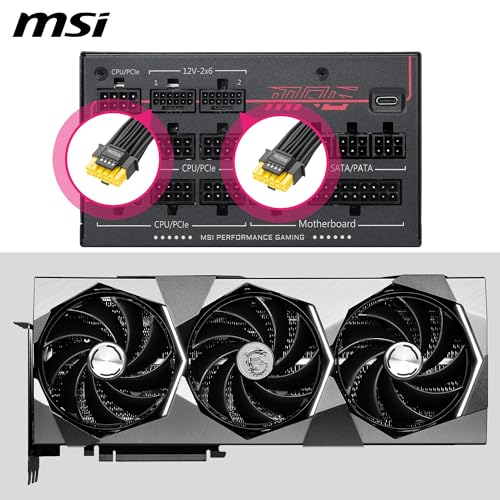 Image of MSI MPG Ai1300TS PCIE5, Fully Modular Gaming 1300W Power Supply, 80+ Titanium, Dual 12V-2x6 Cables, GPU Safeguard+, SiC MOSFETs, Fan Safeguard, ATX 3.1 & PCIe 5.1 Ready,12 Year Warranty