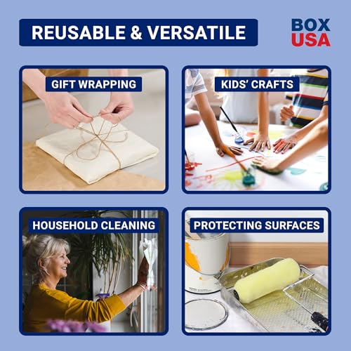 Image of BOX USA Packing Paper Sheets 20 x 15 (2400 Sheets, 50 lb) - Newsprint Paper for Shipping, Storage and Moving Supplies, White