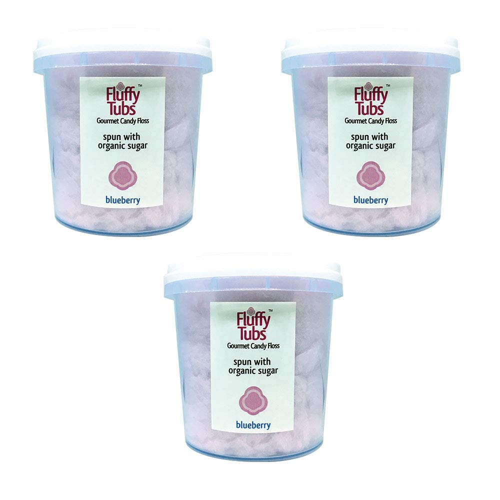 Fluffy Tubs Blueberry Gourmet Cotton Candy - 30 GMS (Pack of 3)