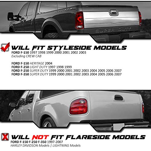 Epic Lighting Amoe Replacement Rear Brake Tail Lights Assembly Compatible With Ford 97-03 F-150 Styleside 97-99 F-250 Light Duty 99-07 Super Duty [ Fo2800117 F85Z13405Ca Fo2801117 F85Z13404Ca ] Pair #TOP6