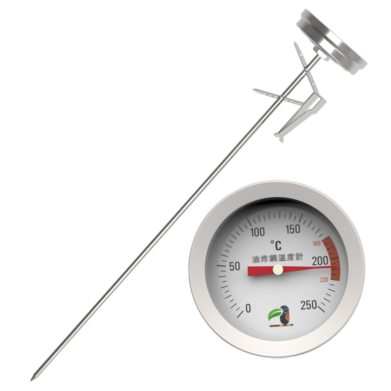 Unomor Thermometer Designed for Cooking Frying Candy Making Jam Syrup Thermometer Food Temperature Gauge Sugar- 30cm Probe Easy Clip Attachment