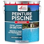 ARCANE INDUSTRIES Peinture piscine béton - Peinture hydrofuge pour bassin en ciment ou béton | Haute résistance sel & immersion | ARCAPISCINE pour piscines - 10 L Gris Proche - RAL 7040