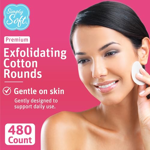 Tampons exfoliants hypoallergéniques coton Simply Soft disques démaquillants double texture x480