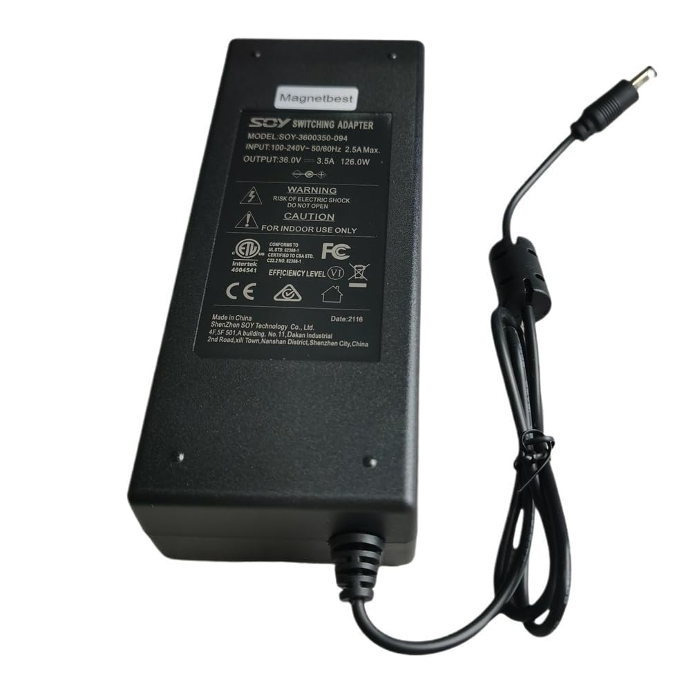 Tnnbnt Eu Cable For Soy 36V 3.5A 126W Ac Dc Adaptor Soy-3600350-094 Switching Power Supply Adapter Charger(Eu Cable)