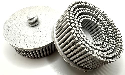 Image of 5 Pack 2 inch 120 Grit White R-Type Bristle Disc | Ceramic-Aluminum Oxide Abrasive Bristle Disc with Quick Change Roll Lock | Pack of 5 | White