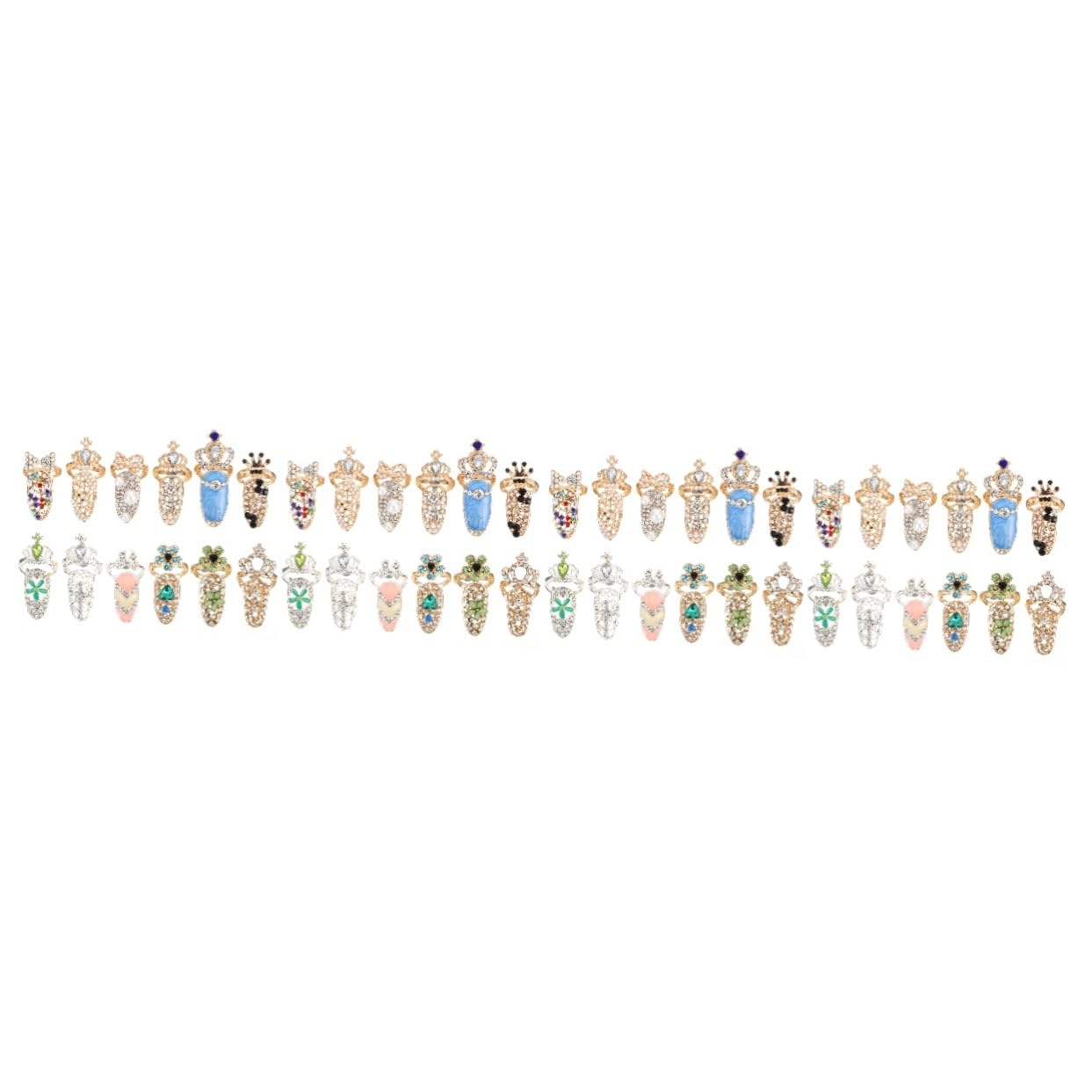 48pièces Décorations Art Des Charms Pour Manucure Bagues De Doigts Accessoires Créatifs Pour Nail Art