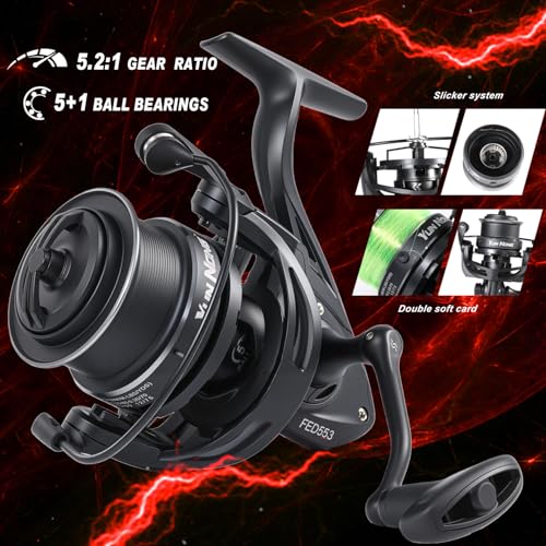 Yun Nong Feeder Reel 5500, glatte Freilaufrolle Karpfen Feeder Reel, robuster leichter Körper für Süßwasser Grobangeln