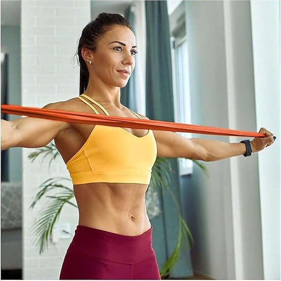 5-9 FT Made in Malaysia 3 Level Set of 3 Sanctband Resistance Bands Latex Elastic Band for Upper & Lower Body & Core Exercise, Physical Therapy, Pilates, at-Home Workout and Rehab