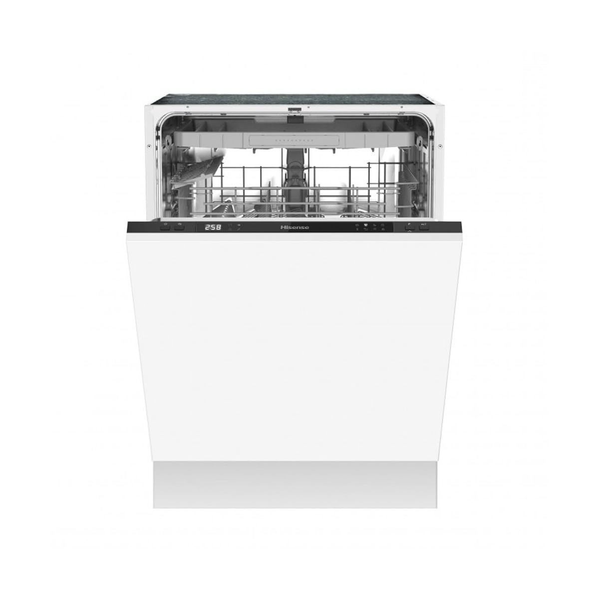 Hisense HV603D40 - Lavavajillas, Completamente integrado, 60 cm, 14 medidas para cubiertos, Protección completa contra desbordamiento