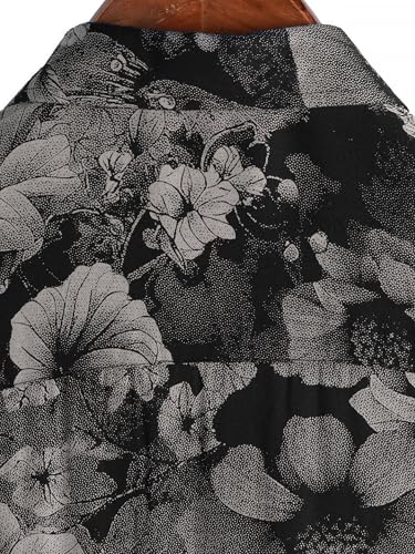 Image of JOTOOK Mens Hawaiian Shirt Short Sleeve Button Down Tropical Shirts Casual Floral Summer Beach Shirt