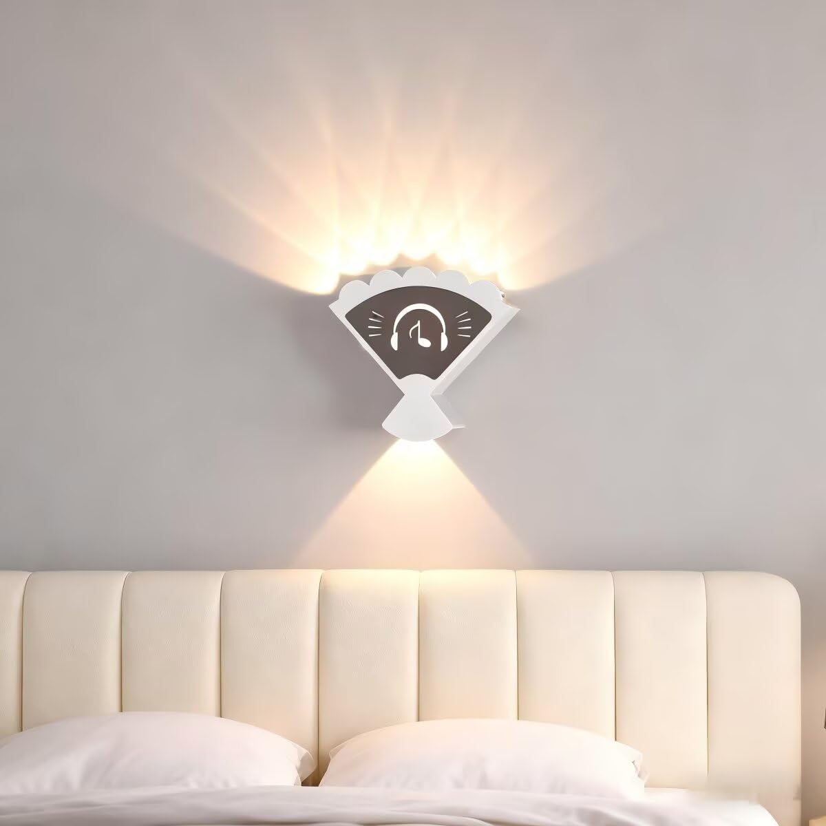 LED Aplique Interior/Exterior IP65 Lámpara de pared Impermeable 12W 3000K Up-Down Ambiente Iluminación Indirecta Blanco Aluminio Lámpara para dormitorio Baño Pasillo (C)