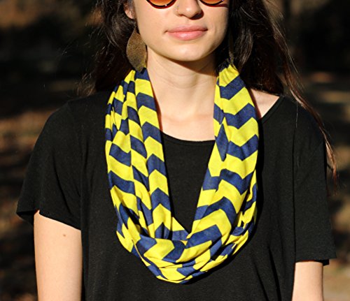 Yellow & Navy Chevron Infinity Scarf2