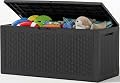 ATMELT Outdoor Storage Box,160 Gallon Resin Deck Box,Waterproof & UV Resistant Lockable Package Delivery Bin,Toy Cabinet for Indoor & Outdoor