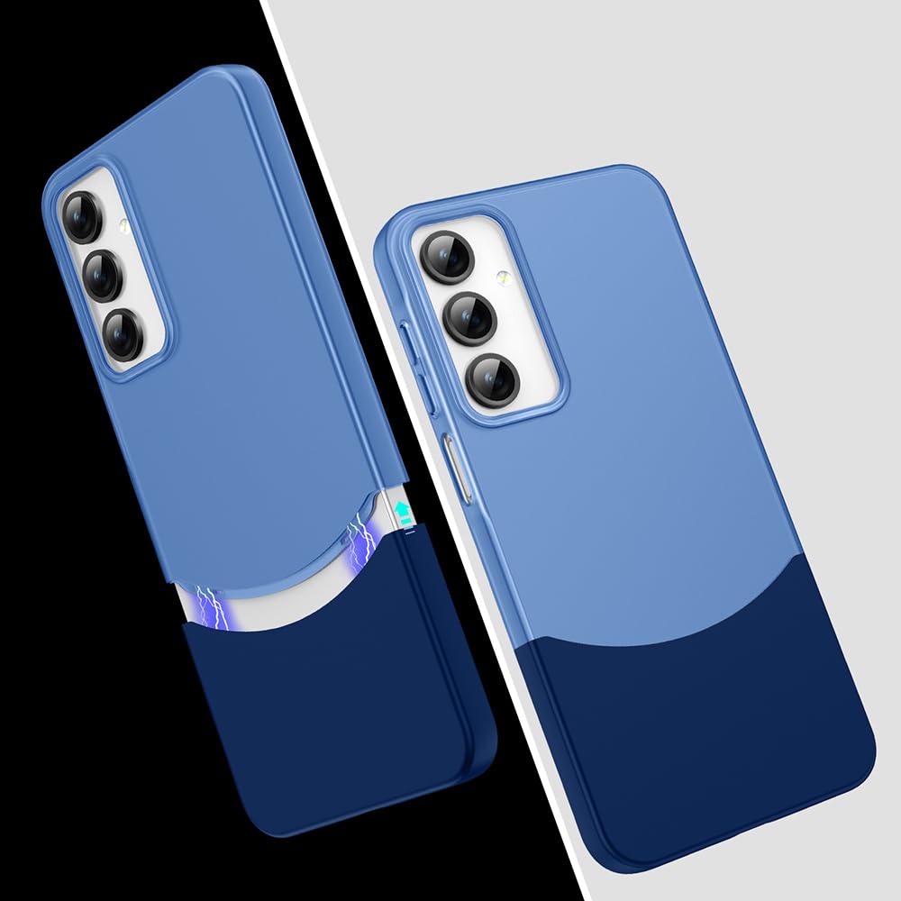 Zore Galaxy ile uyumlu A35 Kılıf Mıknatıslı Zore Duble Kapak Lacivert