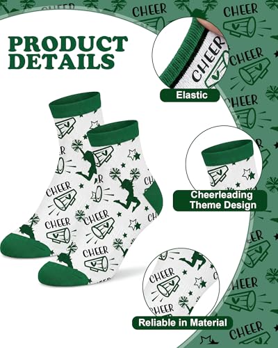 Image of Maiteenly 24 Pairs Ankle Cheer Socks Cheerleading Team Cheerleader Socks for Women Girls Cheer Accessories Gifts