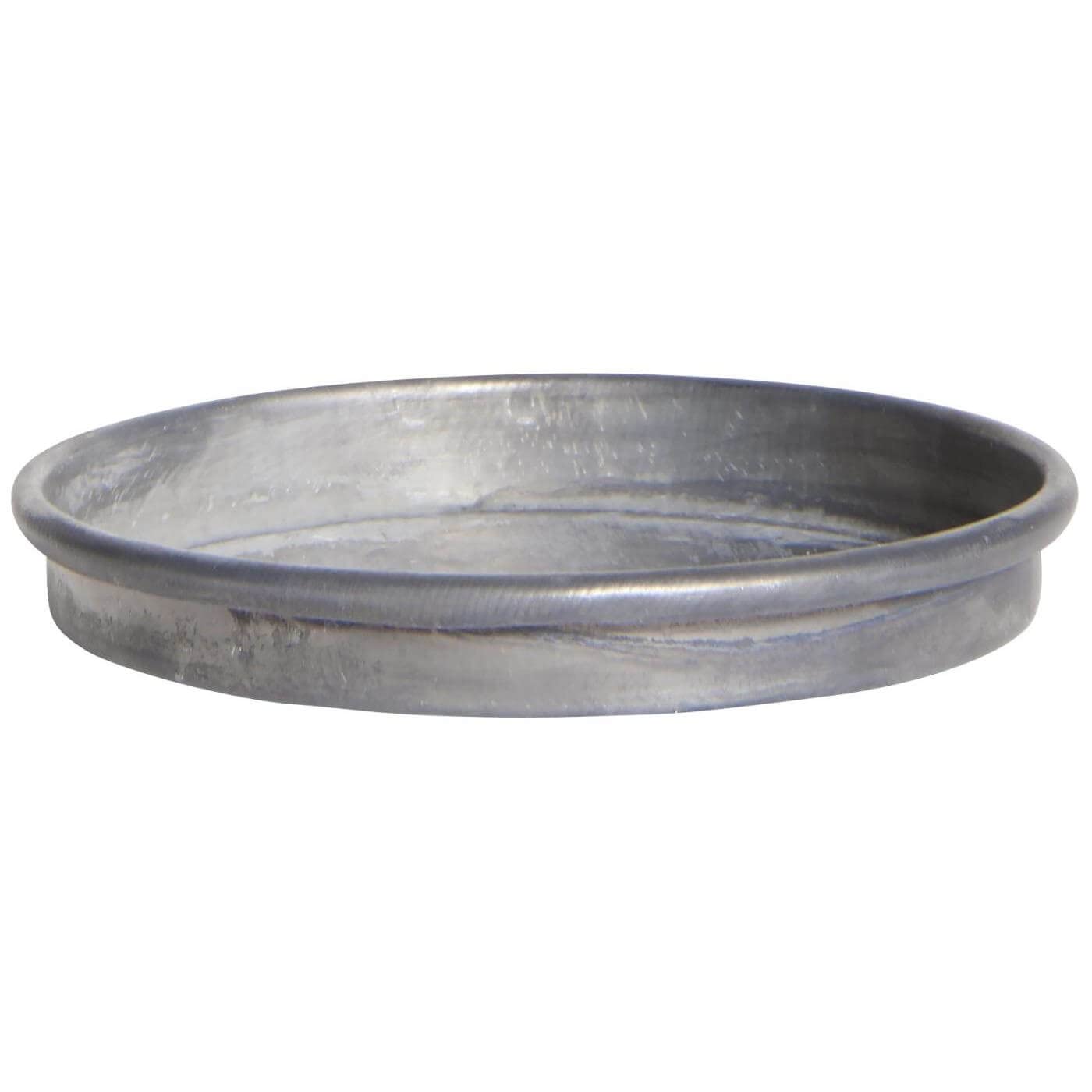 Ib Laursen Black Small Grey Metal Candle Tray With Edge