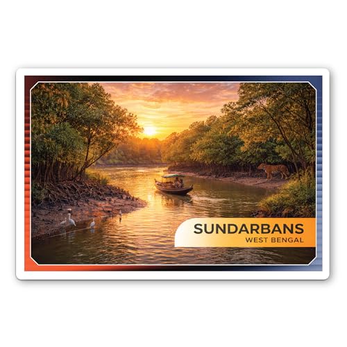 Connect & Collect | 3mm Thickness Acrylic | Decor Fridge Magnet India Famous Places List for Home and Office Display | Pack of 1 (Sundarbans – West Bengal, 3x2 inch)