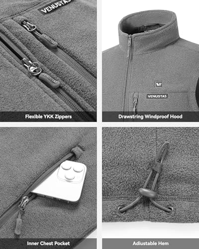 Image of Venustas Women's Heated Fleece Vest with 6 Heating Zones, Ladies' Lightweight Recycled Fleece Electric Vest with Battery