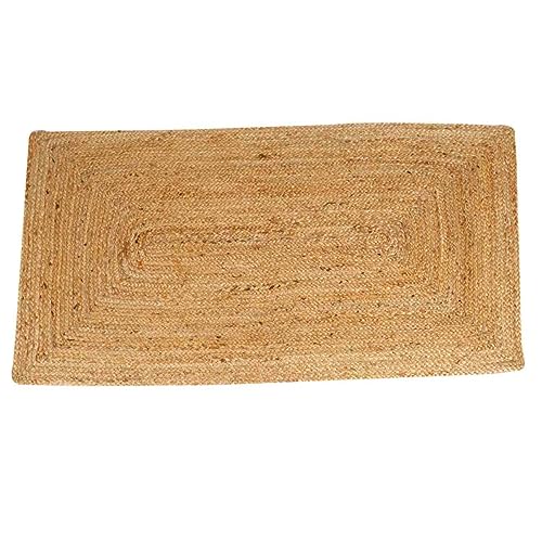 Casa Moro Jute Teppich Esha Natur 80 x 120 cm rechteckig | Teppich-Läufer Beige im Boho-Style aus...