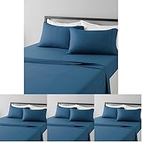 Vista 103 de Yaxa Basics - Juego de sábanas de microfibra ligeras súper suaves y libres de arrugas y transpirables de 3 piezas con bolsillos de 14 pulgadas