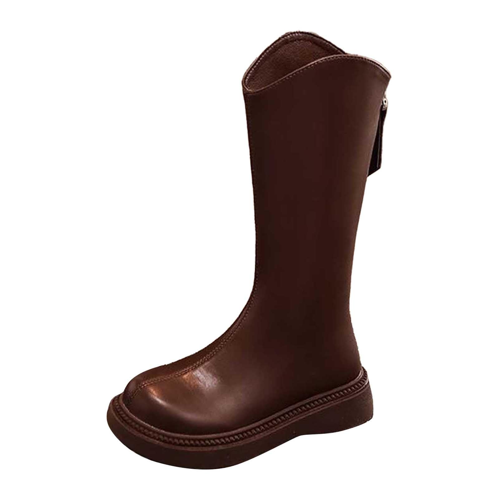 Invierno Niñas Rodilla Alta Botas De Equitación Caliente Faux Forrado Botas De Nieve Para