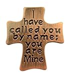 Bronzed Toned Base I Have Called You by Name Cross Lapel Pin, 1 1/8 Inch