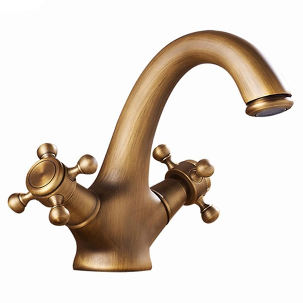 Jnchdghwa As Shown Faucet In The Bathroom Washbasin Faucet Mixer Deck Mounted Taps With Two Handles Hot Cold Water