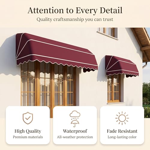 Toldo de ventana para patio y balcón resistente a la intemperie 6