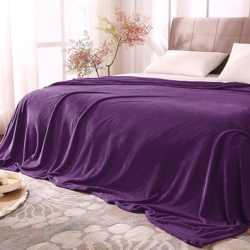 Image of BEDELITE Fleece Blanket Purple Full Blankets for Couch & Bed, Luxury Plush Cozy Fuzzy Blanket 84 inch x 90 inch, Super Soft Warm Lightweight Throw Blanket for Travel Camping