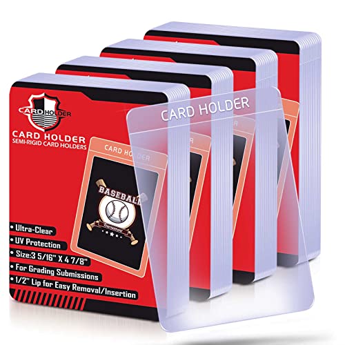Semi Rigid Card Holder - 200 Card Sleeves for Trading Cards, Baseball Cards Sleeves Top Loaders Protector Compatible with MTG, YUGIOH, Sports Card