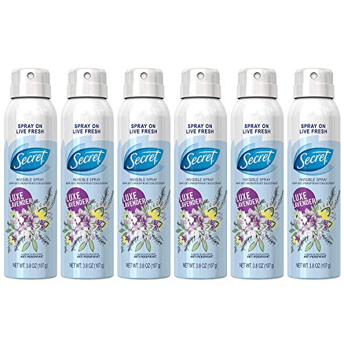 Secret Invisible Spray Antiperspirant and Deodorant, Luxe Lavender, 3.8 oz (Pack of 6)