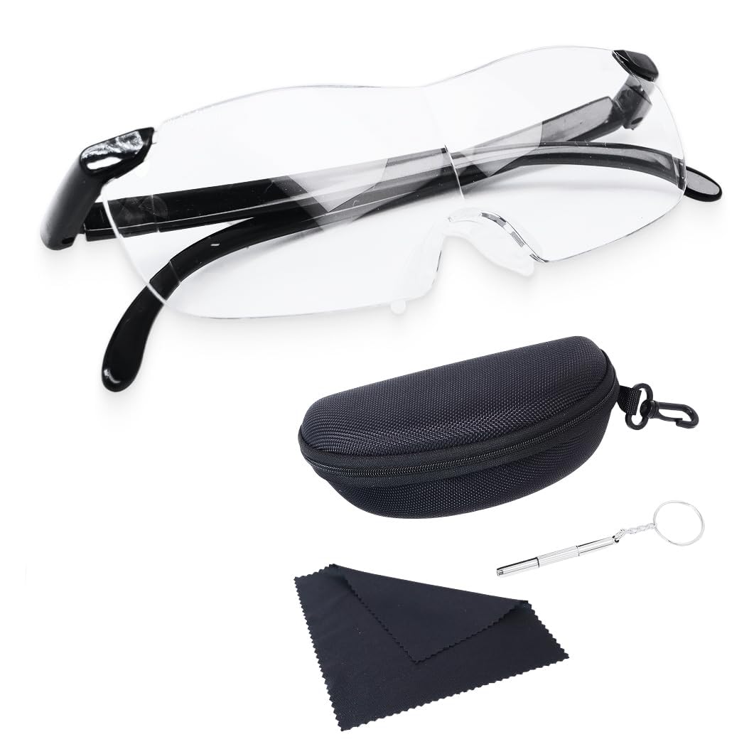 300% Hands-Free Magnifying Glasses for Reading, Crafts, Jewelry, and Hobbies, Comfortable Lightweight Eyeglasses with Silicone Nose Pad, Ideal for Close Work and Small Print, Non-Lighted Magnifier