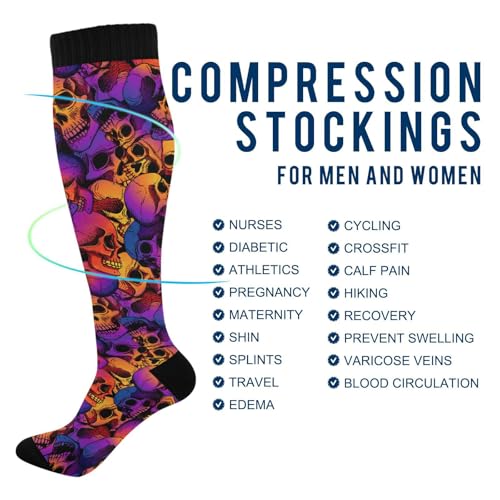 Image of Compression Socks for Women & Men, Knee High Socks for Circulation Medical Running Athletic Nurse Travel