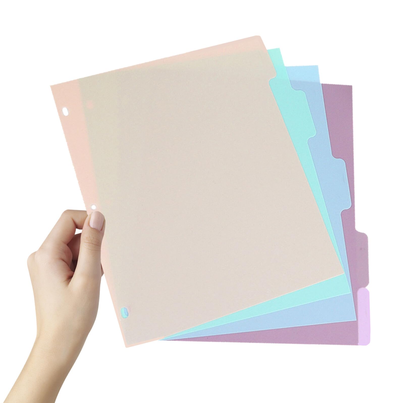 20 Pezzi Divisori per Raccoglitori con Linguette Plastica Perforati Indici per Organizer Quaderni e Planner Separatore per Studio e Ufficio