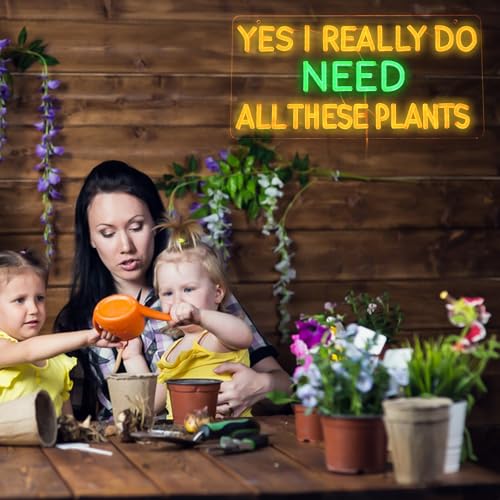 Image of inchYes I Really Do Need All These Plants inch Neon Sign USB for Wall Decor