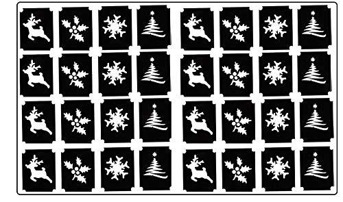 32 Tattoo Glitter Airbrush Stencil Christmas c1