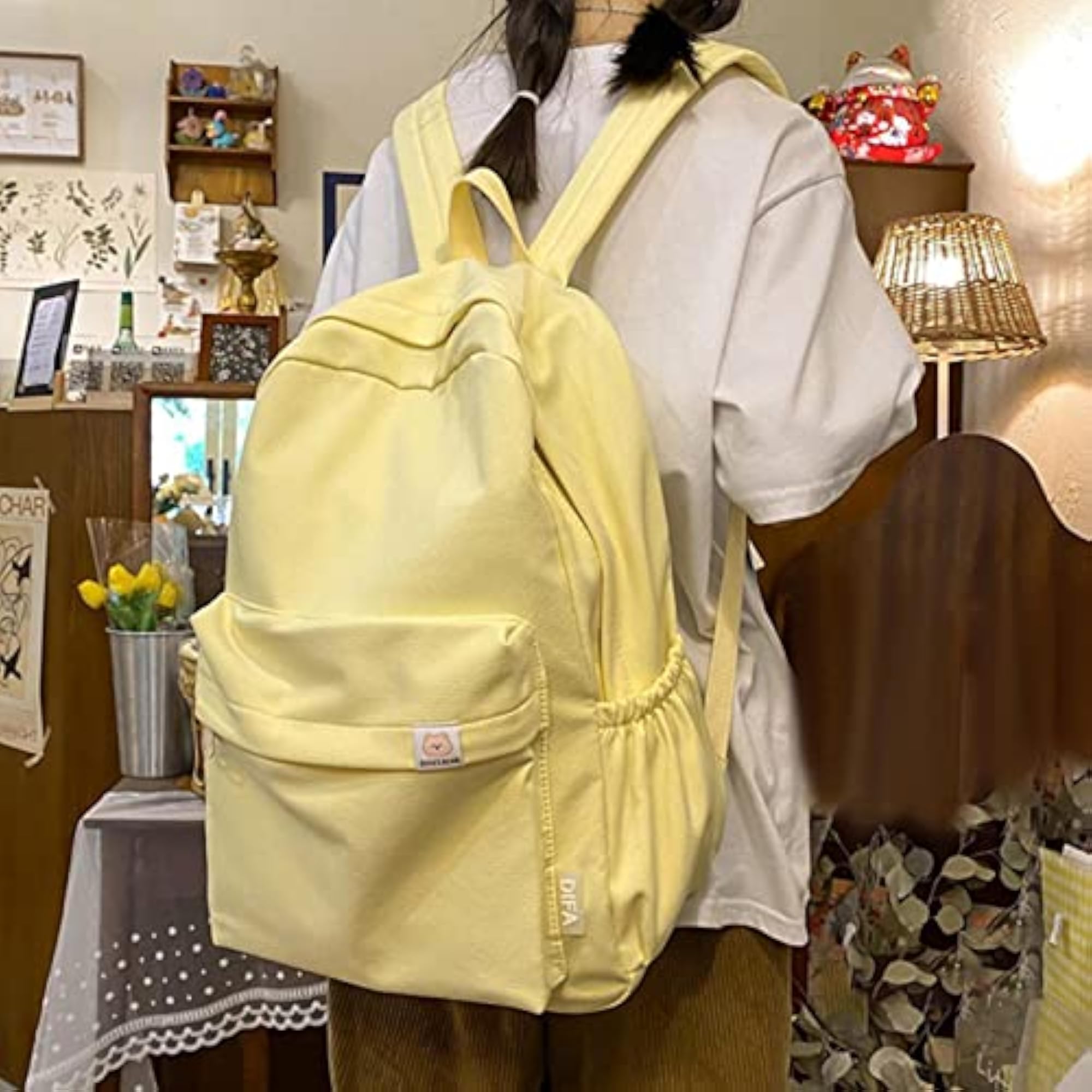 Lightweight Solid Color Backpack for Outdoor Activities