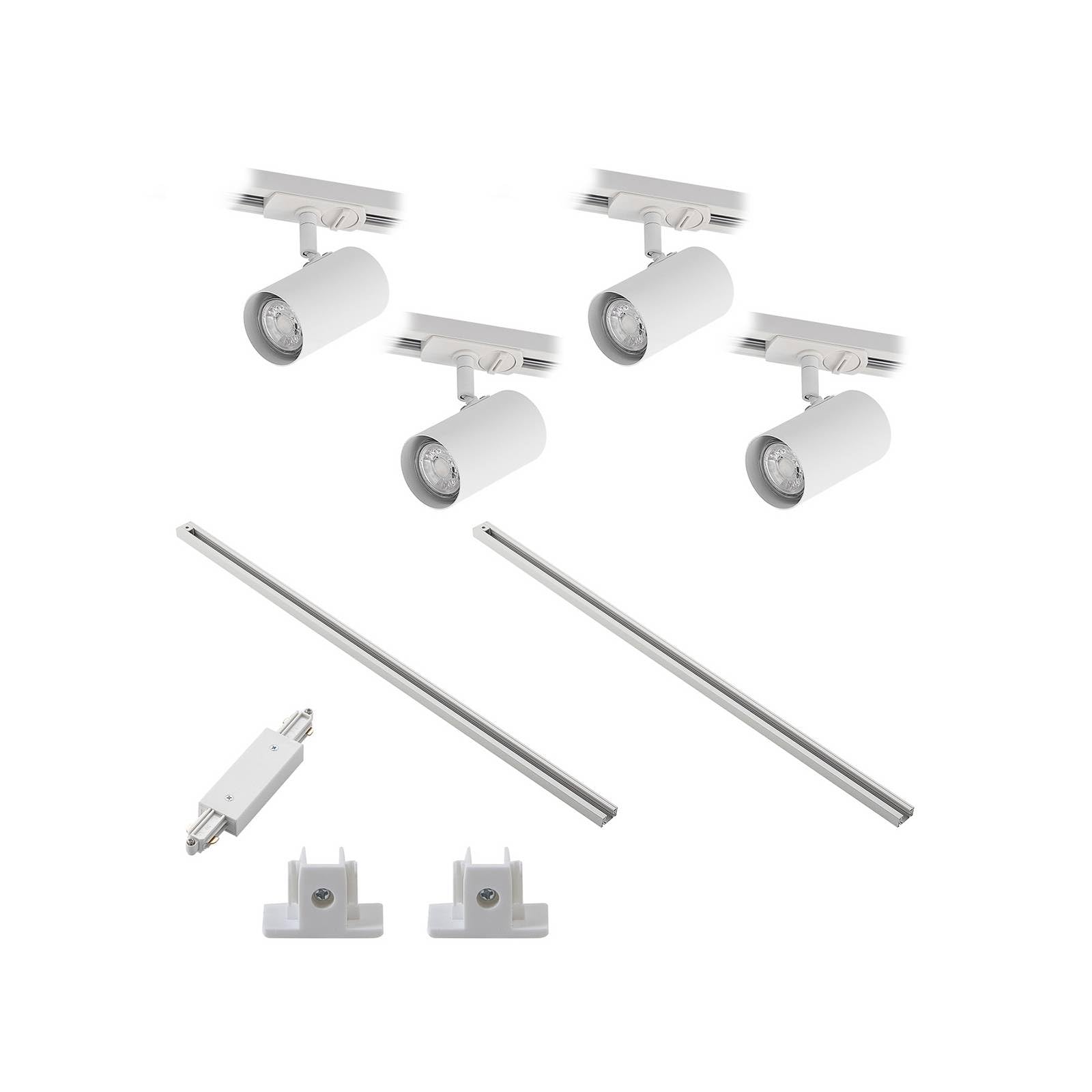 Lámpara para sistema de riel 'Linaro' (Moderno) en Blanco hecho de Metal e.o. para Pasillos (4 llamas, GU10) de Lindby | sistema de riel de un carril, foco para sistema de riel