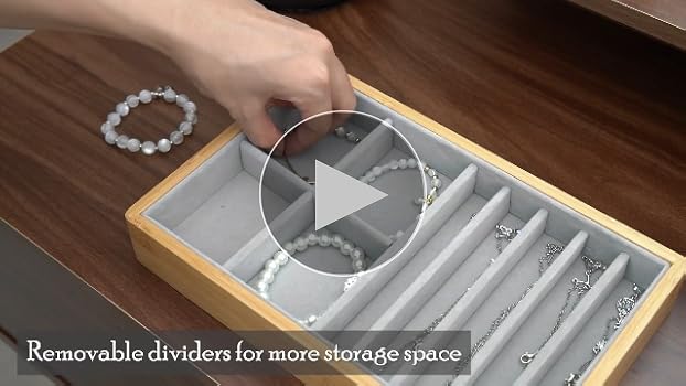 Amazon.com: ProCase 4-Set Bamboo Stackable Jewelry Organizer