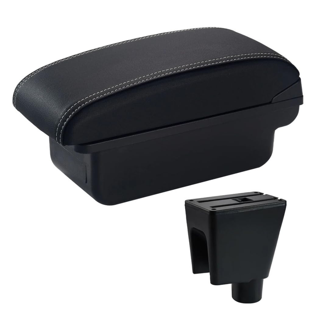 Toiumops Armrest for Chevrolet Spark III Aveo T200, Car Armrest Box Center Console Store Box(A3 White Line No USB)