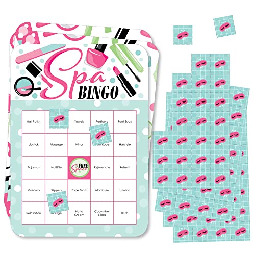 Big Dot Of Happiness Spa Day - Bingo Cards And Markers - Girls Makeup Party Bingo Game - Set Of 18 #TOP11