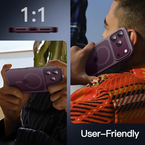 Image of JETech Magnetic Matte Cover Case for iPhone New Pro Max, Dark Cherry