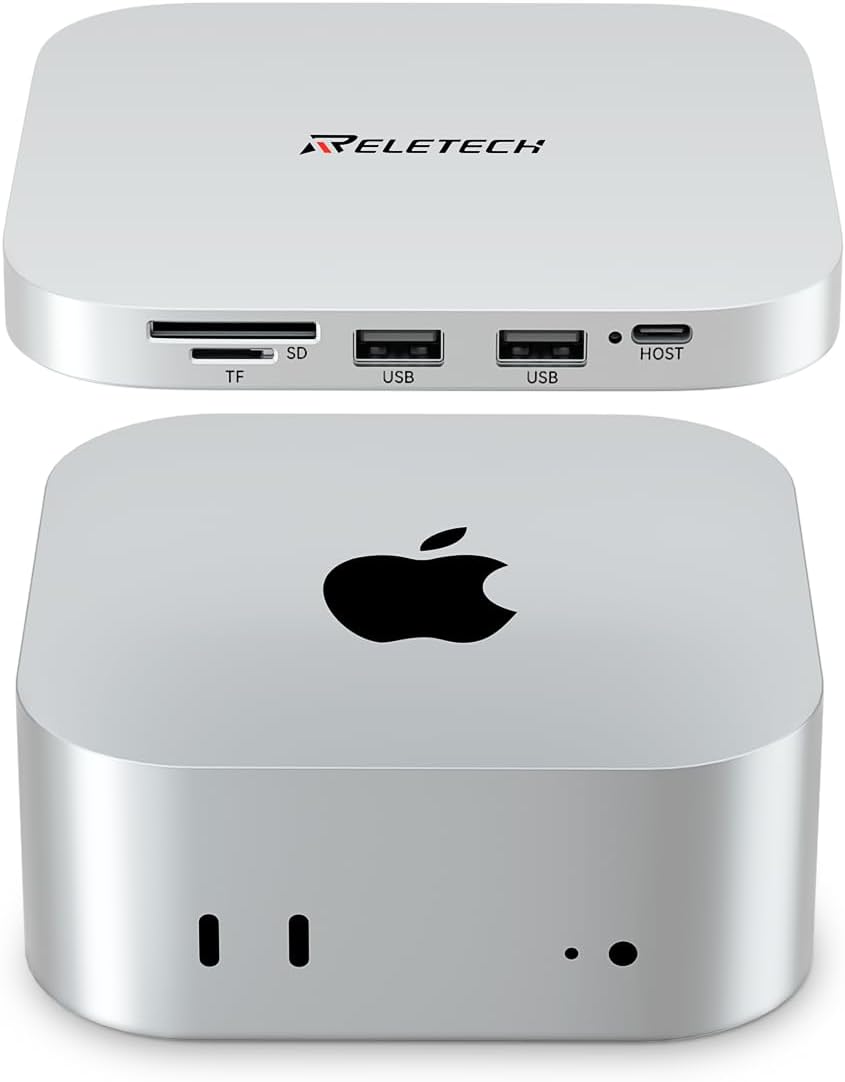 40Gbps Mac mini Dock, 5-in-1 USB4 Docking Station,with Dual NVMe M.2 SSD Slots, SD/TF Card Readers Up to 8TB Support,fo Mac mini, Desktop, Laptop