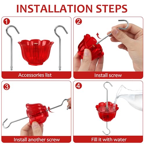 Protector de hormigas para comederos de colibríes para colgar sin insectos 4 piezas 6