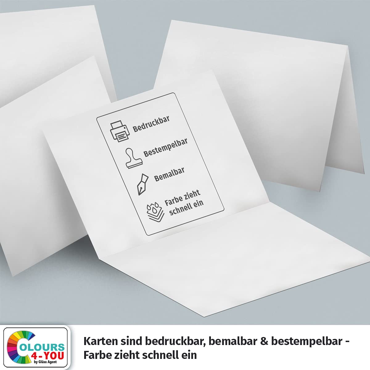 400 Klappkarten mit Umschlägen Set Weiss - DIN A6 Blanko Doppelkarten 14,8 x 21 cm (160 g/m²) - DIN C6 Umschlag 11,4 x 16,2 cm (100 g/m²) Nassklebung - Grußkarten Einladungskarten Hochzeit
