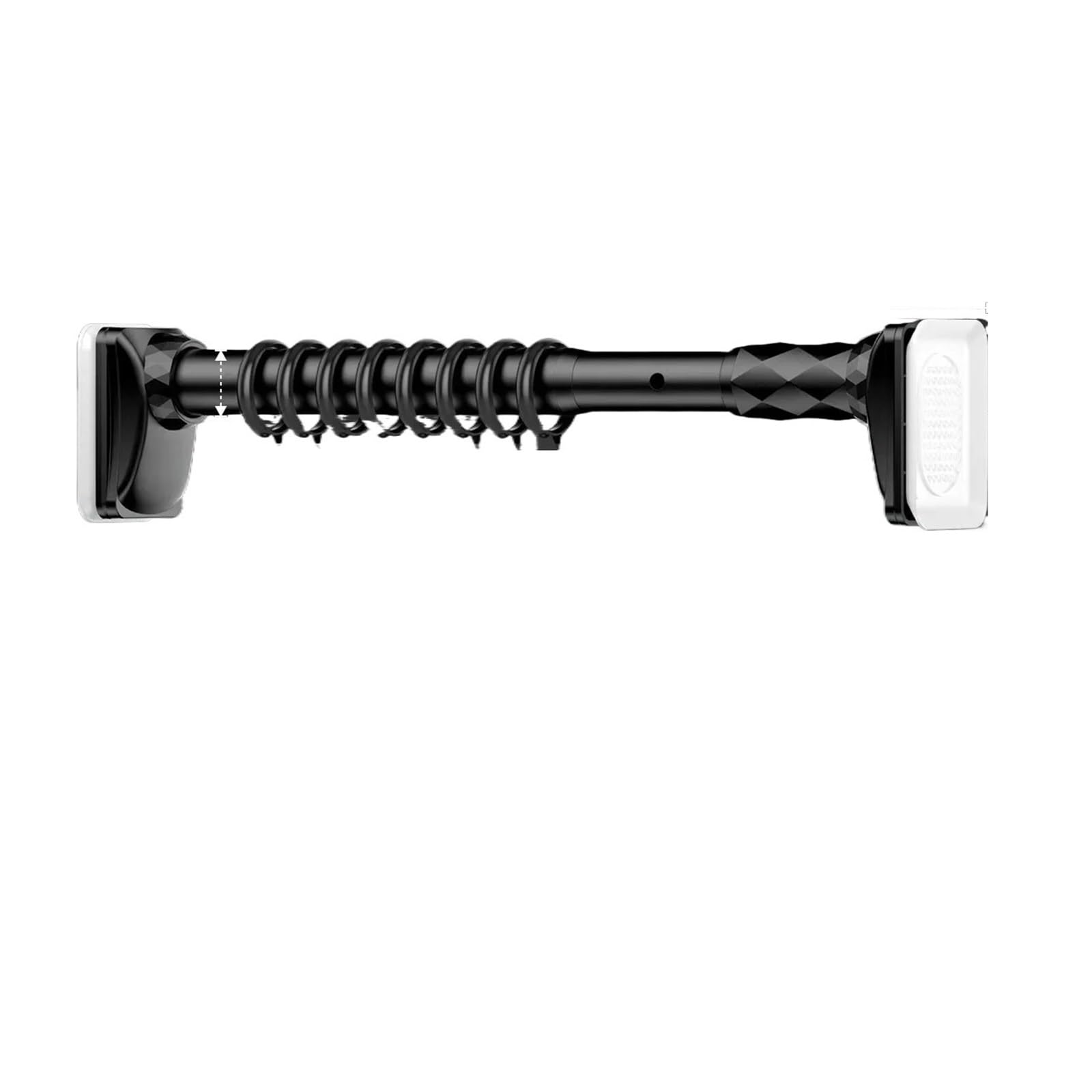 Extendable Clothes Rail Adjustable Stainless Steel Shower Curtain Rod Clothes Drying Rack No-Drill Telescopic Pole(Black1.6-2.5m)